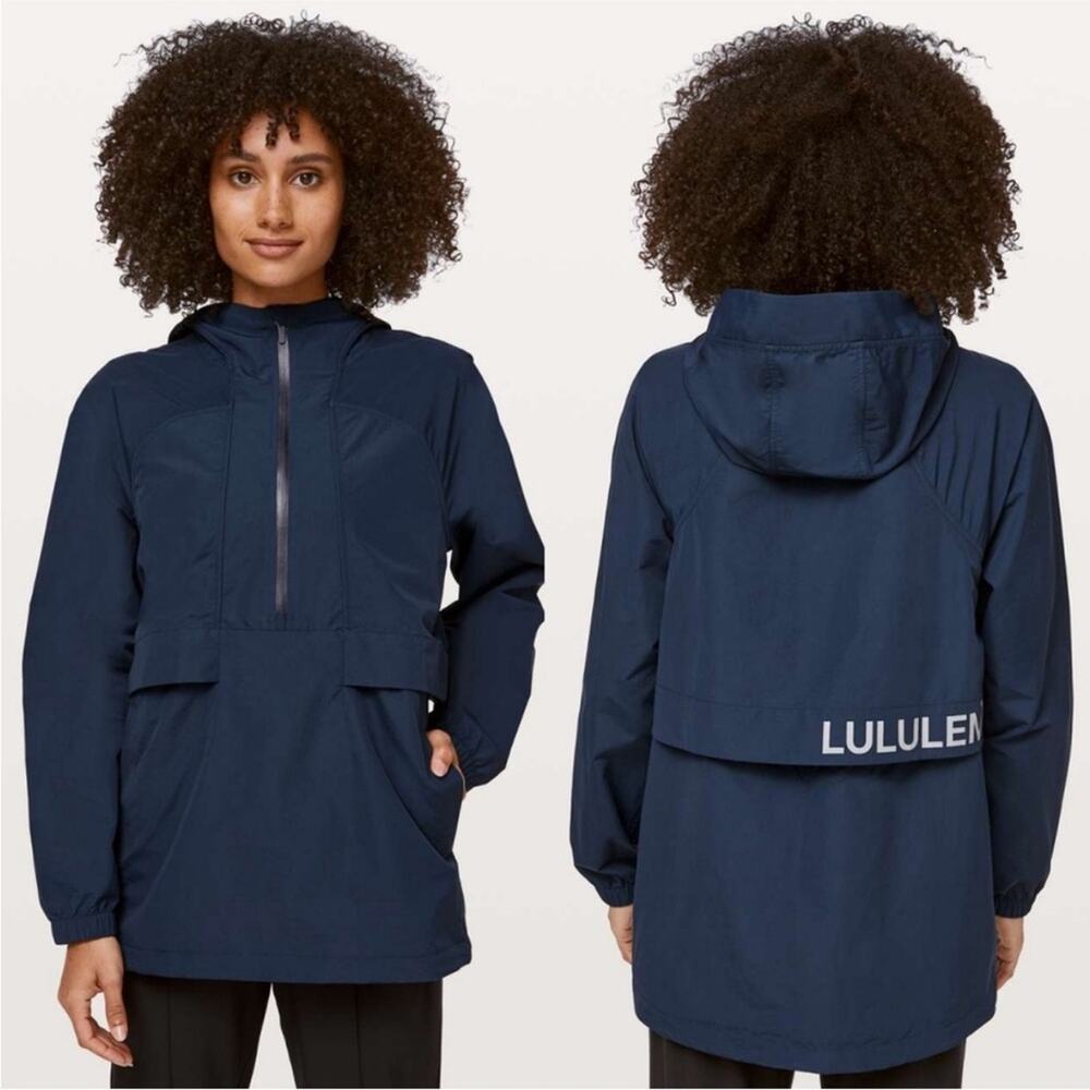 Lululemon Move With The Pack Jacket Coat Hoodie Drawstring Pullover True Navy 8